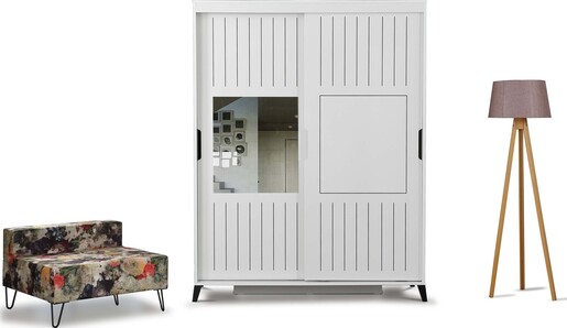 Garderoba, Pasific Home Fuga - 130 Parlak Beyaz Dolap