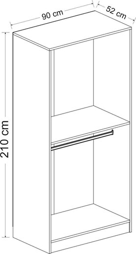 Garderoba, Kale Glass Dark Grey1 - 210