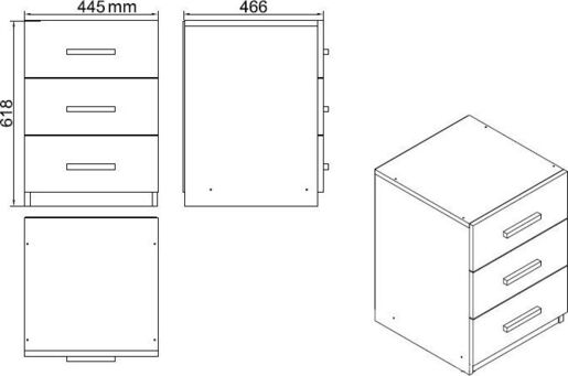 Set uredskog namještaja, Orah Antracit, VO16 - BA