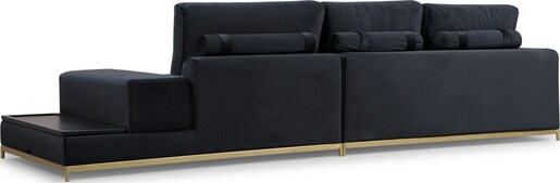 Četverosjed, LINE s integriranim stolićem, crni, Line With Side Table - Black