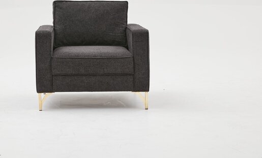 Sofa, Antracit Zlato, Berlin - Anthracite, Gold