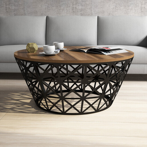 Stolić za kavu, Stil Metal Ferforje - Walnut