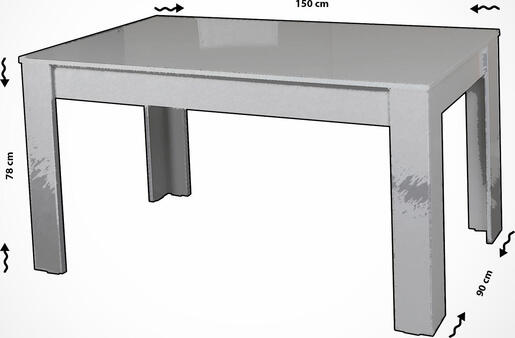 Proširivi stol za blagovaonicu, Bois - Shiny White