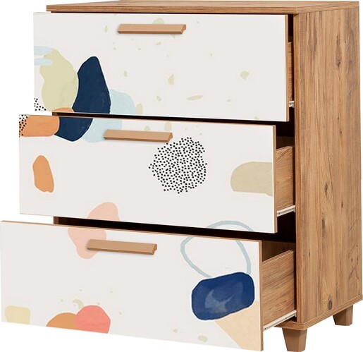 Komoda, Atlantski bor Bijela boja, Leva Gravis Pied