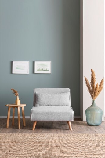 Naslonjač, Folde Single - Teddy Fabric - Grey