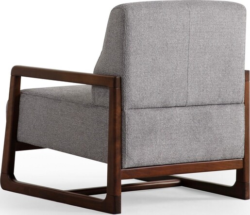 Fotelja Athena Bergere - svjetlo sivi, Walnut