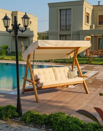 Vrtni trosjed za ljuljanje, prirodno bež boja, Lyon 2400