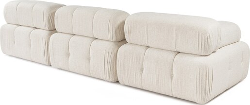 Kutna garnitura Doblo 3 Seater with Pouffe ( L1-O1-1R-Pouffe) - Cream