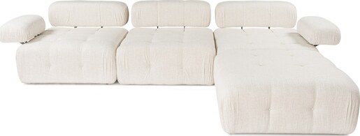 Kutna garnitura Doblo 3 Seater with Pouffe ( L1-O1-1R-Pouffe) - Cream
