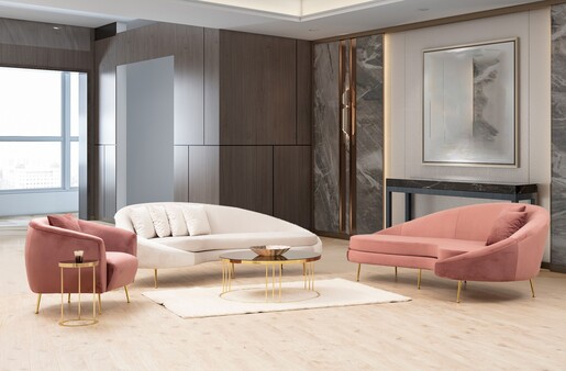 Trosjed ESES RIGHT ružičasta, Eses Right - Pink