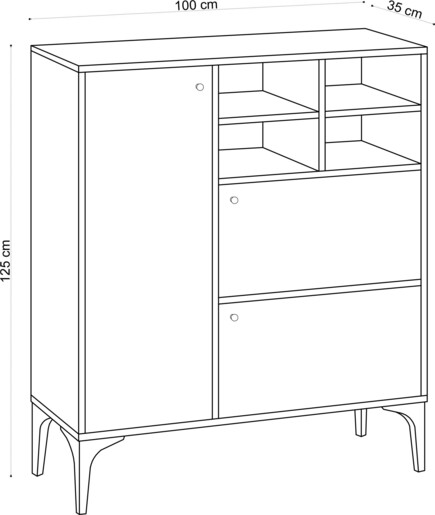 Komoda, Hrast safir, Ewa - Sapphire Oak