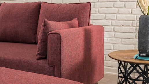Kutna garnitura na razvlačenje, Bordo crvena, Bella Corner Sofa Left 2 - Claret Red
