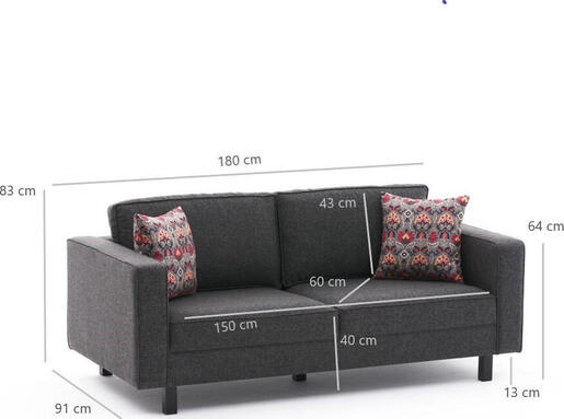 Dvosjed, Antracit, Kale Linen - Anthracite