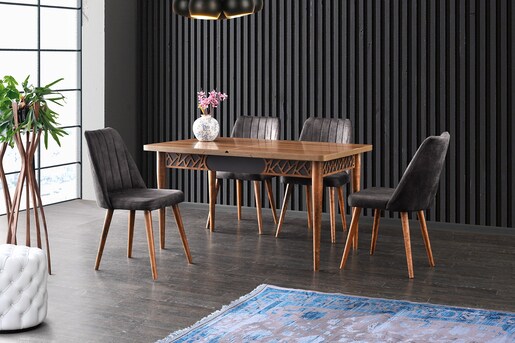 Stol za blagovanje, Orah Antracit, Mira - 1221