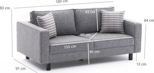 Dvosjed, Sivo, Kale Linen - Grey