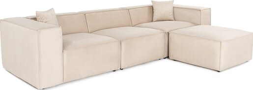 Kutna garnitura Lora (L1-O1-1R-POUFFE ) - Cream