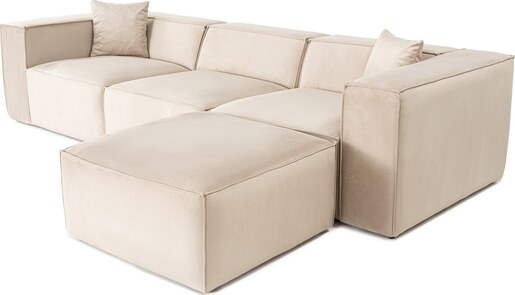 Kutna garnitura Lora (L1-O1-1R-POUFFE ) - Cream