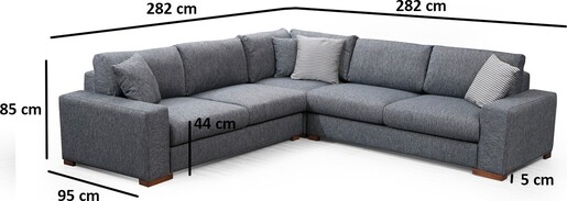 Kutna garnitura LOOP 7, antracit, Loop 7