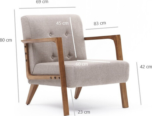 Fotelja wing KEMER bež, Kemer - Cream