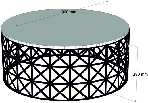 Stolić za kavu, Selin Metal Ferforje - Oak
