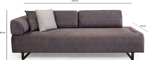 Trosjed na razvlačenje INFINITY antracit, Infinity with Side Table - Anthracite