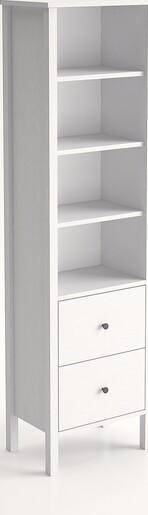 Polica za knjige AIDEN, drveno, bijela boja