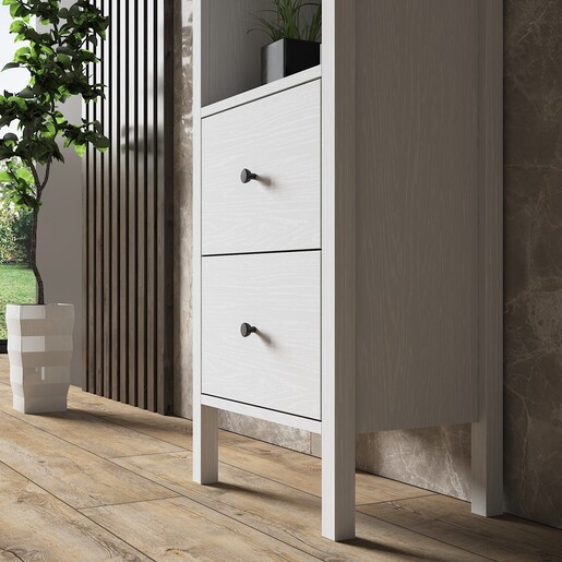 Polica za knjige AIDEN, drveno, bijela boja