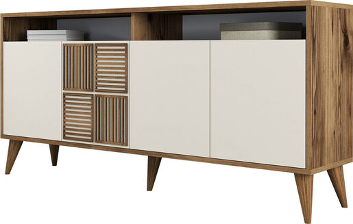 Konzola, Milan 160 - Walnut, Cream