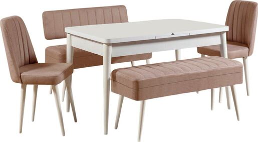 Set stola i stolica (5 komada), Vina 0900 - 4 - White, Stone