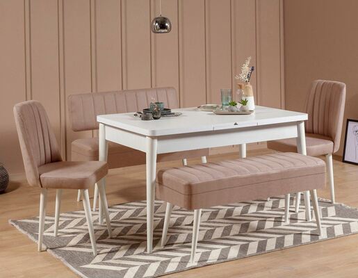 Set stola i stolica (5 komada), Vina 0900 - 4 - White, Stone