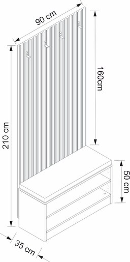 Stalak za hodnik, Noah - 8323