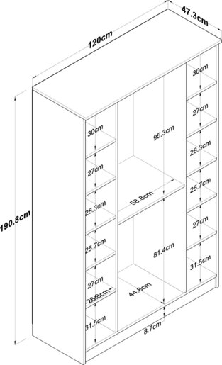 Garderoba, Orah Bijela boja, BA116 - 2247
