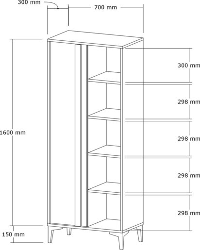 Polica za knjige Jack