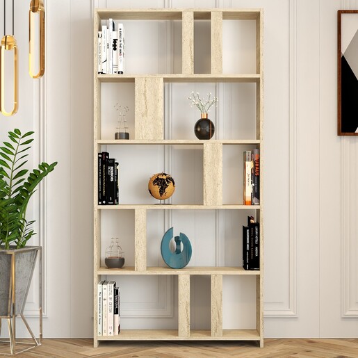 Polica za knjige LIMA, boja Travertine
