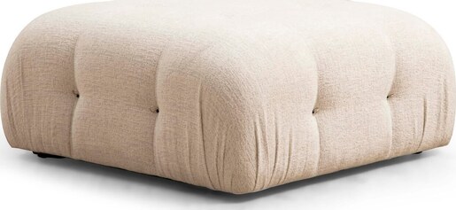 Tabure, Krem, Bubble Pouffe - Cream Bouclette