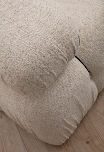 Tabure, Krem, Bubble Pouffe - Cream Bouclette