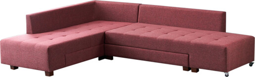 Kutna garnitura na razvlačenje, Bordo crvena, Manama Corner Sofa Bed Left - Claret Red