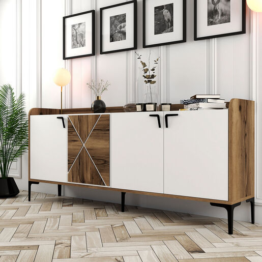 Komoda VENEDIK WHITE, Venedik - Walnut, White