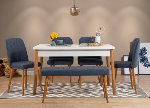 Set stolova i stolica (6 komada), Atlantski bor Mornarsko plava, Costa 1048 - 2 AB