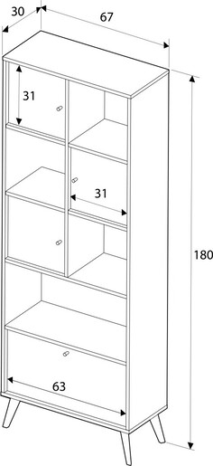 Polica za knjige SCARLETT