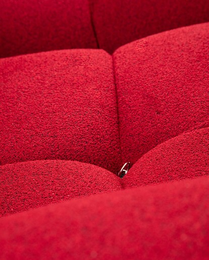 Kutna garnitura, Crvena, Bubble Corner ( L1-O1-1R -Puf) - Red