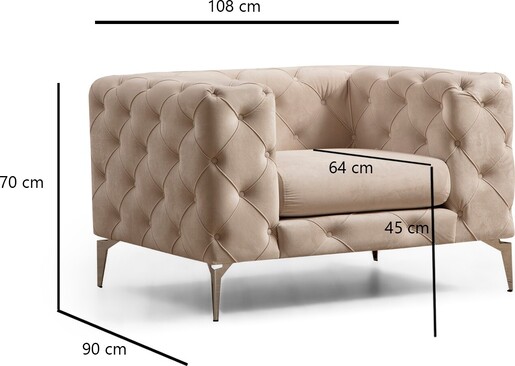 Fotelja, Ecru, Como - Ecru