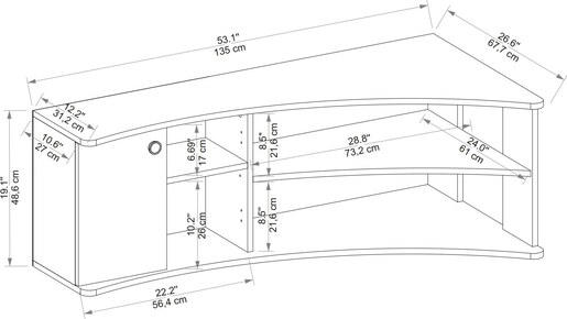 Stalak za televizor, Termera - Atlantic Pine, Anthracite