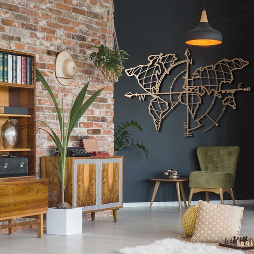 Metalna zidna dekoracija, World Map Large - 3
