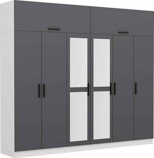 Ormar za odjeću KALE - 5159, antracit, bijela boja
