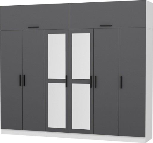 Ormar za odjeću KALE - 5159, antracit, bijela boja