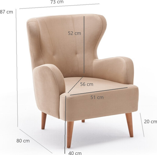 Fotelja, Krem, Karina - Cream