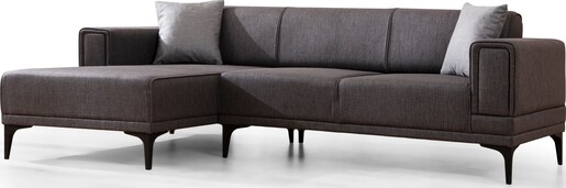 Kutna garnitura na razvlačenje Horizon lijevi - tamno sivi