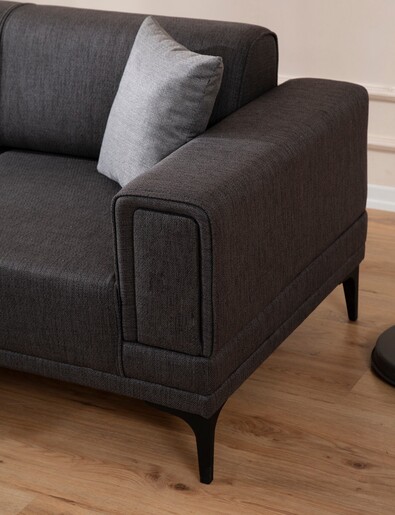 Kutna garnitura na razvlačenje Horizon lijevi - tamno sivi