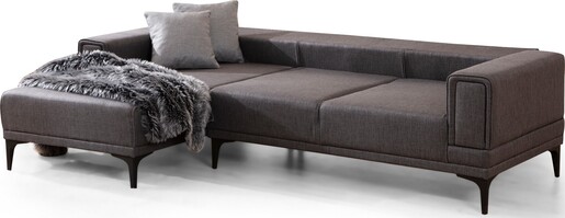 Kutna garnitura na razvlačenje Horizon lijevi - tamno sivi